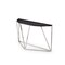 Saltoro Sherpi Cox 20 Inch Console Sideboard Table, Smoke Glass Top, Geometric Base, Black-